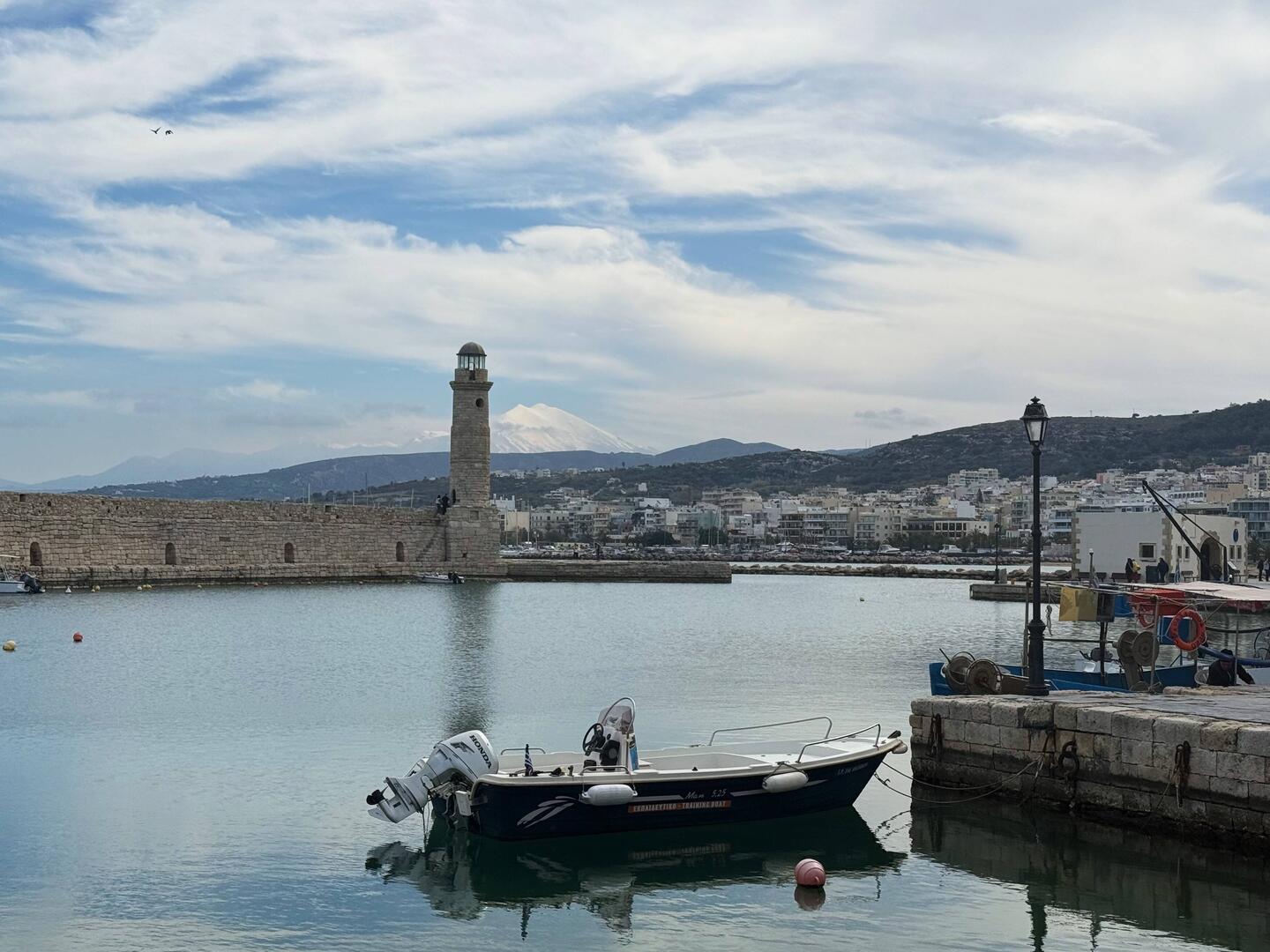 Rethymno harbor and a lighthouse