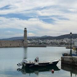 Rethymno harbor and a lighthouse