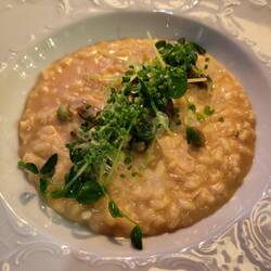 Und leckeres Risotto mit Zitronen Gelee und gerösteten Edamame 😋