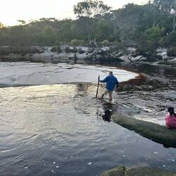The bottom of this creek was covered in boulders! Sketchy