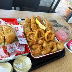 Lobster shack @ Bicheno. Awesome food and view