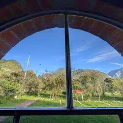 Blick aus dem Fenster am Morgen