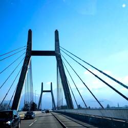 Nach dem Überqueren der Rheinbrücke hieß es dann "Bye bye, liebe Schweiz! See you hoffentlich soon!"