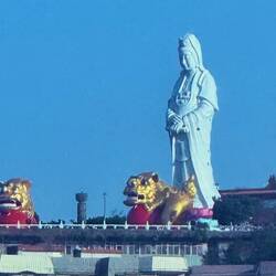 A giant Buddha overlooking the port we saw as we were leaving Taipei