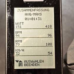 Hier links zu sehen 151 Watt bei 1:01:31 Std