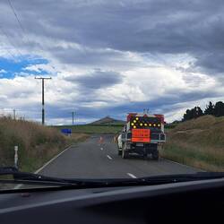 When we reached the end, our escort notified us with his lit sign.