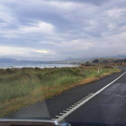 Approaching Moaraki Boulders Beach.