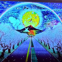 Artwork depicting the mission and glory of the Kamakaze pilots' sacrifice