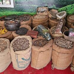 Spices outside a store