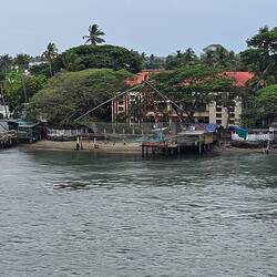 Fishing nets along the shore