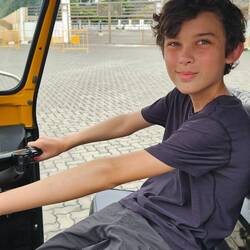 DJ posing in our tuk-tuk at the end of the tour