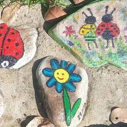 The rock with the flower is my work of art 🤣
