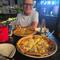Food gluten free pizza. My man was happy!