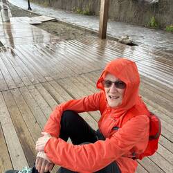 A little kiosk kept us dry during a squall with thunder and lightning.