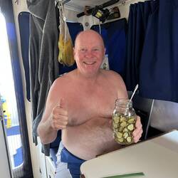 My neighbor provides me with homemade pickles from her mom.  We brought a jar with us!