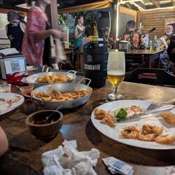 Kulinarisches Finale: Zwar alles frittiert, aber Sau lecker.