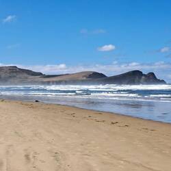 The 'end' of the Bay's beach.