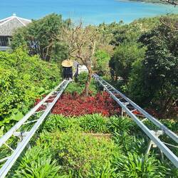 A funicular takes you to the different levels of the resort