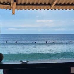 Line-up, auf Wellen wartend