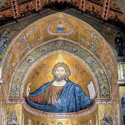Christ Pantocrator mosaic in the Cathedral of Monreale