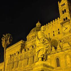 Palermo Cathedral at night