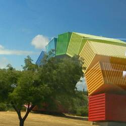 Arch is made of full size shipping containers