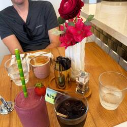 Breakfast and coffees before we headed out