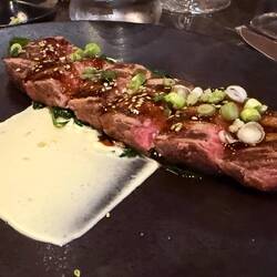 Black angus sirloin steak teriyaki