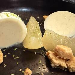 Lemongrass poached pear