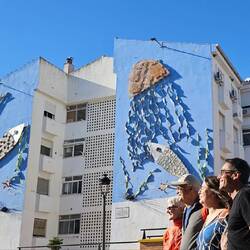 3-D fish mural