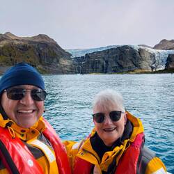 Selfie from the ship before we head down for our zodiac transfer ashore — Gold Harbour, SGI.