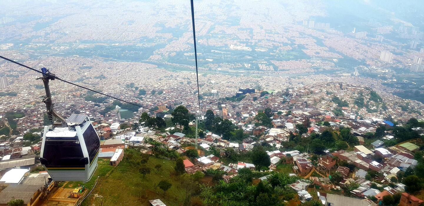 View of the city from the cable car.