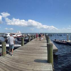 Busy place with the fishing tournament