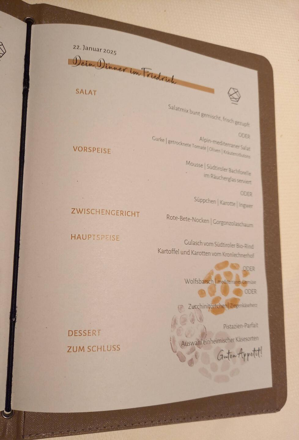 .... wir werden es vermissen, jeden Tag köstlich und abwechslungsreich