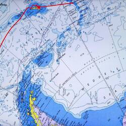Chart showing our next destination ... South Sandwich Islands.