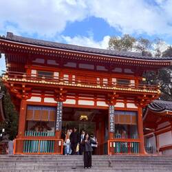 Very well known Fushimi Inara Taisia Shrine downtown in Kyoto