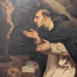 Not Caravaggio: This one is just weird. Jesus squirting this guy with his blood?