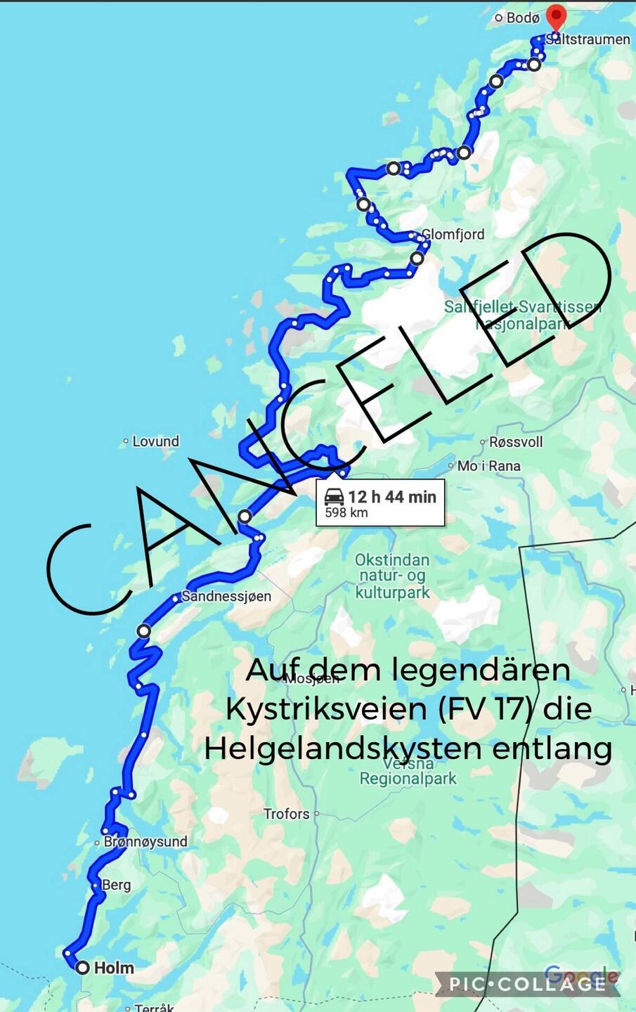 ... diese geplante Route können wir leider nicht machen 😢