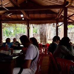 Lunch beside the temple.