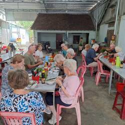 A spot of lunch along the way. Note: no cappuccino machine