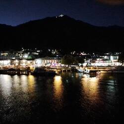 Queenstown at night from the boat.