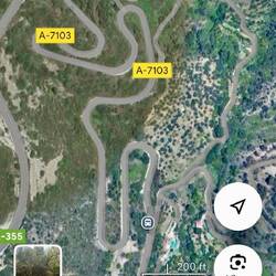A few of the 180° turns the bus had to make to climb out of Ojén