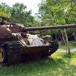 A Soviet T-54 used by the Khmer Rouge.