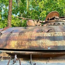 Khmer writing on the turret.