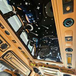 The inside of our taxi van. Pretty cool :)