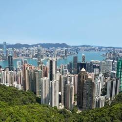 View from Victoria Peak. Elevation of 1811 ft by tram!