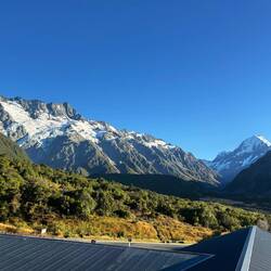 Last look at the southern alps & Mount Cook from our room