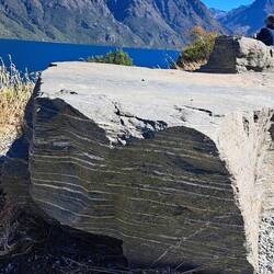 Look at all the striations in that rock!!!