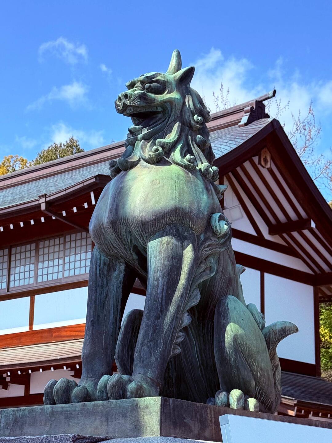 Animal at guard at the Hiroshima Gokoku Shrine