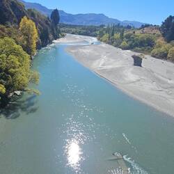 Notice the low water in the river; this is where we were supposed to be rafting.